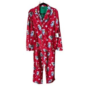 Women’s BLUEY Christmas Flannel Pajama Set/Bright Red/Gifts & Candy Canes